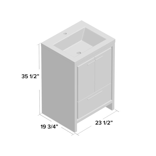 Ebern Designs Hridhaan 23.5'' Freestanding Single Bathroom Vanity with